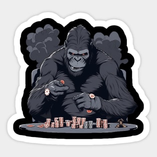 gorilla play poker Sticker